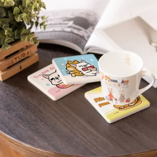 【收納王妃】豆卡頻道 珪藻土杯墊2入組 矽藻土 硅藻土(10x10cm)
