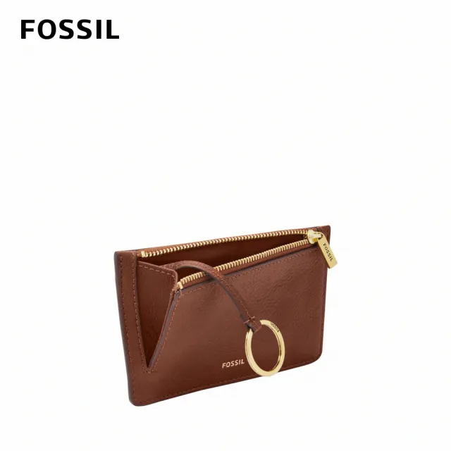 【FOSSIL 官方旗艦館】Logan 真皮卡片零錢包-棕色 SL7925200