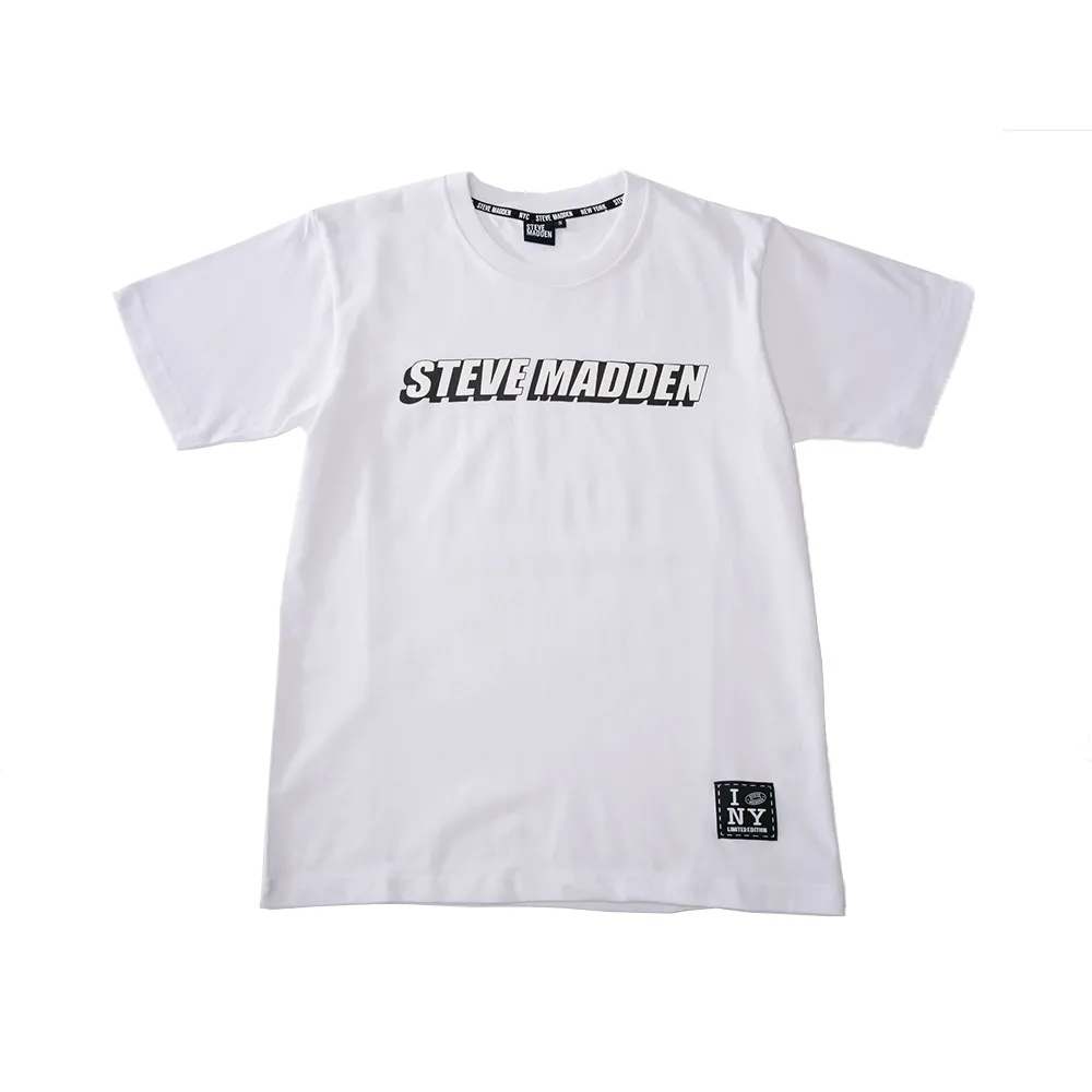 【STEVE MADDEN】純棉品牌立體造型LOGO T-Shirt 短袖上衣(白色)