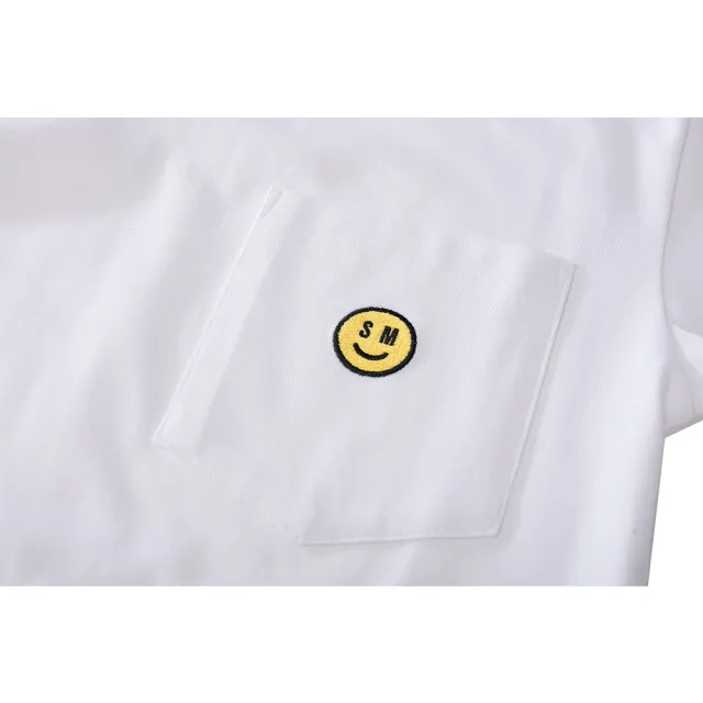 【STEVE MADDEN】純棉品牌微笑刺繡LOGO T-Shirt 短袖上衣(白色)