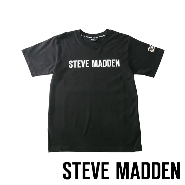 【STEVE MADDEN】純棉品牌經典LOGO T-Shirt 短袖上衣(黑色)