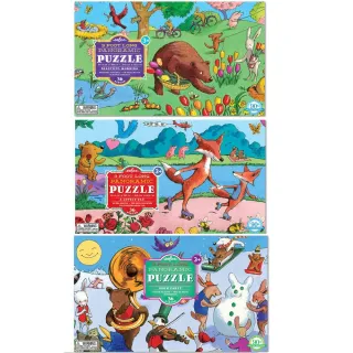 【美國 eeBoo 桌遊】36 Piece Puzzle 長版拼圖(遊戲桌遊  36片長版拼圖 三款可選)