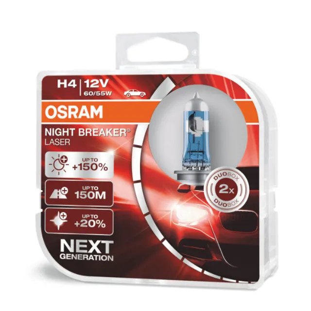 【Osram 歐司朗】耐激光 H4 加亮150%汽車燈泡(公司貨《送 修容組》)
