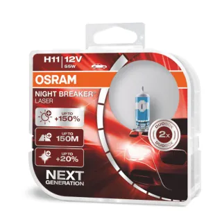 【Osram 歐司朗】耐激光 H11 加亮150%汽車燈泡(公司貨《送 修容組》)