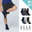 【ELLE HOMME】買6送2雙組足弓加壓氣墊運動襪(運動襪/男襪/氣墊襪/慢跑襪/厚襪)