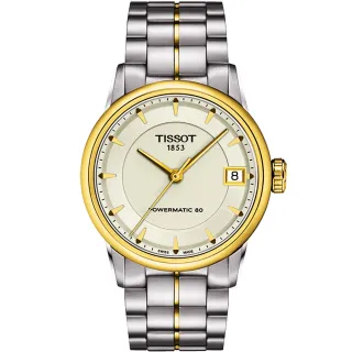【TISSOT 天梭】T-Classic Luxury機械錶-銀/半金(T0862072226100)
