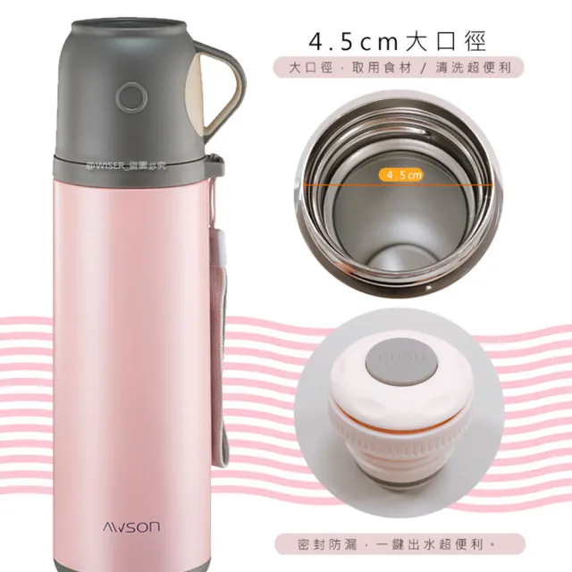 【日本AWSON歐森】500ML不鏽鋼真空保溫杯/保溫杯水杯式(交換禮物首選)