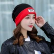 【Acorn 橡果】韓系多功能月子帽套頭帽情侶帽防曬保暖圍脖1927(黑紅)