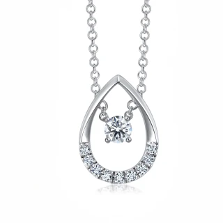 【點睛品】Daily Luxe 水滴造型 18K金鑽石項鍊