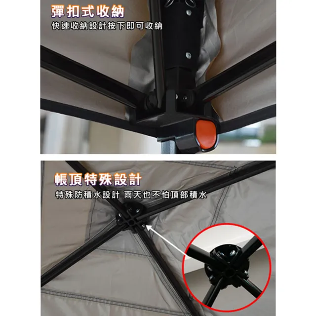 【MOQI】特大炊事帳篷 附收納袋 速搭園遊會停車棚 客廳帳 活動帳快速帳 遮陽棚遮雨棚 彈開帳炊事帳