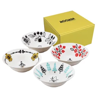 【日本山加yamaka】moomin嚕嚕米彩繪陶瓷碗禮盒4入組(MM1400-185)