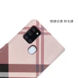 【Aguchi 亞古奇】Samsung Galaxy A21s 6.5吋 英倫格紋氣質手機皮套 側掀磁扣高度防護 獨家限量發行