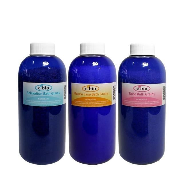 【ebio 伊比歐】精油礦物泡澡浴鹽組500g(三入組)