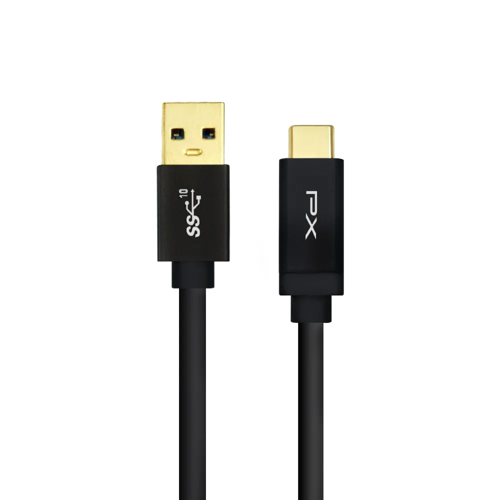【PX大通-】UAC3X-1B 1公尺/黑色TYPE C手機超高速充電傳輸線USB 3.1 GEN2 C to A(9V快速充電/5V@3A充電)