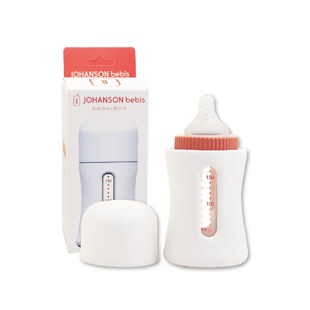 【韓國JOHANSON】溫暖安心玻璃奶瓶160ML(高品質玻璃奶瓶 可替換其他寬口徑奶嘴 保溫 防摔破)