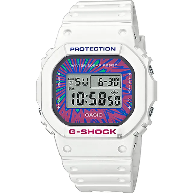 【CASIO 卡西歐】G-SHOCK 繽紛撞色計時手錶 開學(DW-5600DN-7)