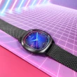 【ALBA】東京霓虹 方型跳色潮流 日期 米蘭編織不鏽鋼手錶 鍍黑 34mm(VJ32-X312SD.AG8L09X1)