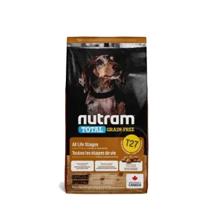 【Nutram 紐頓】T27無穀全能系列-火雞+雞肉挑嘴犬小顆粒 1.13kg/2.5lb*2包組(狗糧、狗飼料、犬糧)