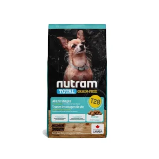 【Nutram 紐頓】T28無穀全能系列-鮭魚+鱒魚挑嘴犬小顆粒 1.13kg/2.5lb*2包組