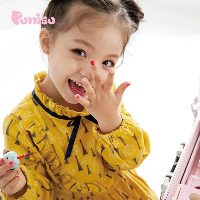 【Puttisu】亮片碰碰兒童指甲油｜粉色糖果棒G06(韓國樂天熱賣兒童彩妝品牌)