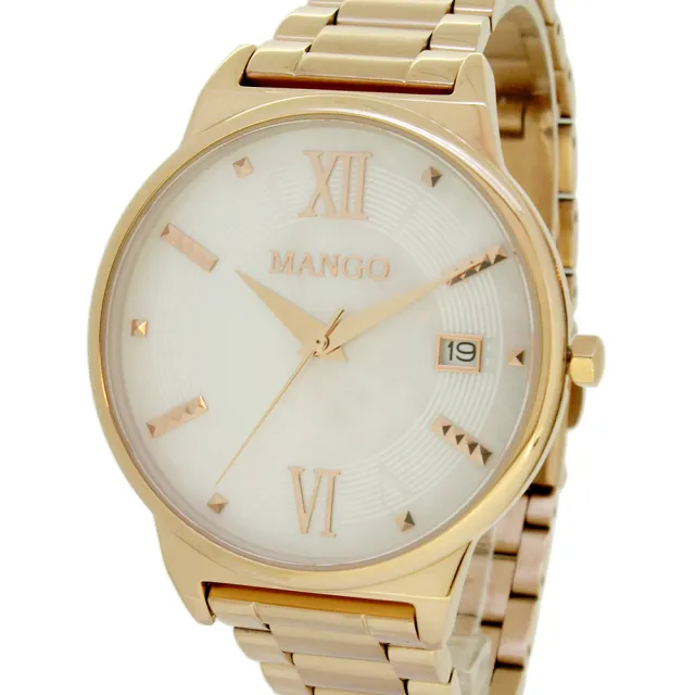 【MANGO】青春活力時尚腕錶-MA6756L-80R(玫瑰金/36mm)
