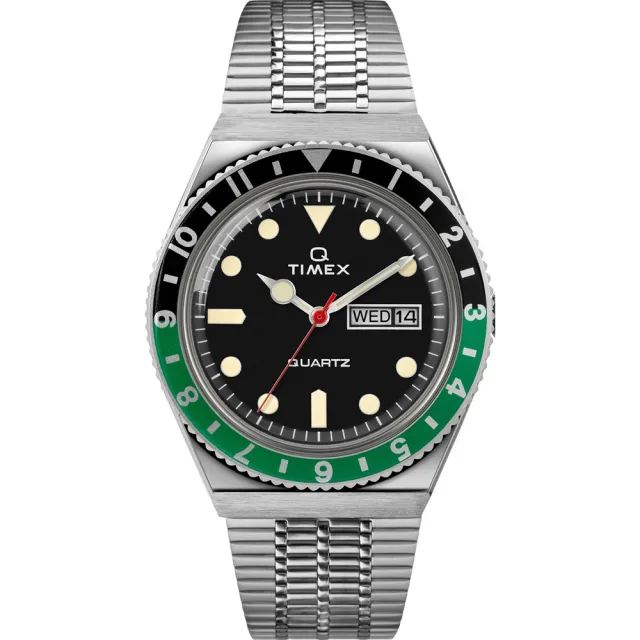 【TIMEX】天美時 Q TIMEX復刻系列 經典手錶(綠黑 TXTW2U60900)