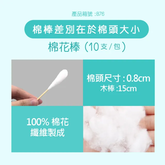 【勤達】醫療級滅菌款共50包/袋-10支/包-普通棉棒-B76(清洗上藥棉花棒)