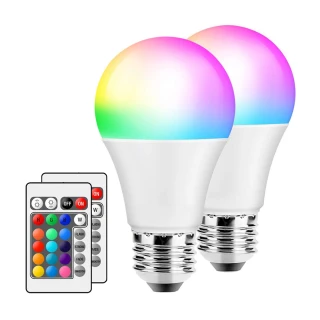 【AHOYE】可遙控調色調光LED智慧燈泡10W-2入組 智慧照明 全彩燈泡 氣氛燈 小夜燈