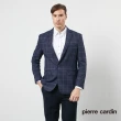 【pierre cardin 皮爾卡登】商務休閒 男款 經典格紋休閒西裝外套-深藍(5205572-38)