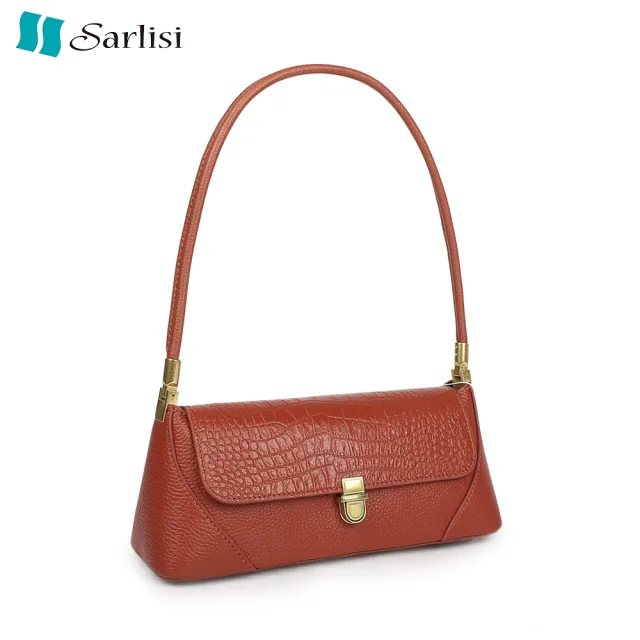 【Sarlisi】雙11 新款牛皮女包真皮包包 腋下包包高級感小眾單肩包法棍包