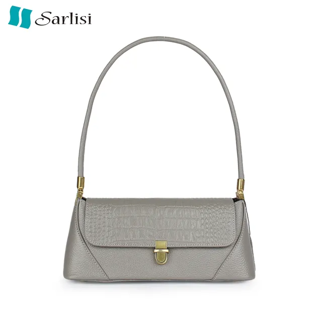 【Sarlisi】雙11 新款牛皮女包真皮包包 腋下包包高級感小眾單肩包法棍包