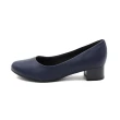【WALKING ZONE】SUPER WOMAN系列 圓頭素面低跟上班鞋 女鞋(藍)