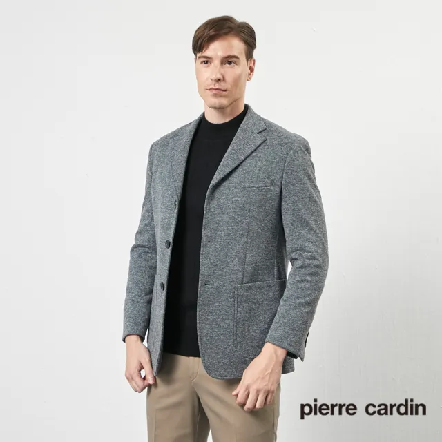 【pierre cardin 皮爾卡登】商務休閒 男款 都會時尚休閒西裝外套-灰色(5205573-96)