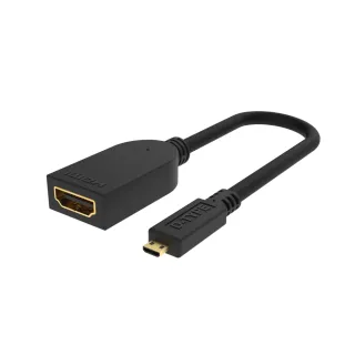 【POLYWELL】Micro HDMI轉HDMI 轉接線 公對母 4K30Hz(支援4K數位攝影DV單眼相機DSLR轉接大螢幕)