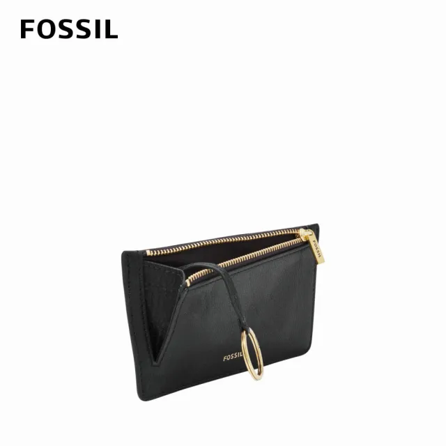 【FOSSIL】Logan 真皮卡片零錢包-黑色 SL7925001