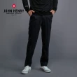 【JOHN HENRY】羊毛條紋薄西裝褲-黑