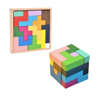 【紐卡索市集】平面立體雙用益智拼圖方塊(積木童玩組合 俄羅斯方塊)