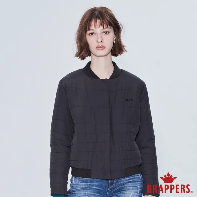 BRAPPERS 女款 棒球領短版外套(黑)