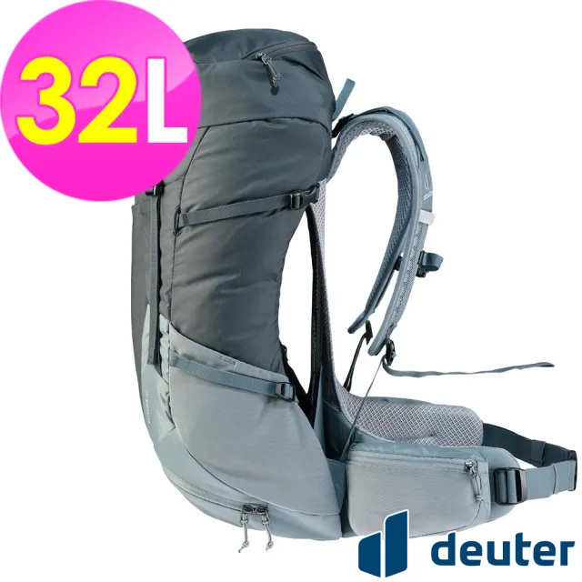 【deuter】FUTURA 32L透氣網架背包(3400821黑/水藍/戶外露營/休閒健行/自助旅行/登山包)