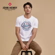 【JOHN HENRY】純棉紐約大學字母印花短袖T恤-白
