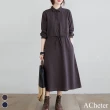 【ACheter】筆畫藝術采風雅致棉麻洋裝#108201現貨+預購(2色)