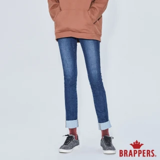 【BRAPPERS】女款 新美尻系列-中腰彈性窄管褲(深藍)