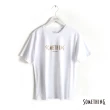 【SOMETHING】女裝 LOGO倒影短袖T恤(白色)