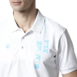 【Lynx Golf】男款吸濕排汗抗UV山貓刺繡Lynx字樣印花短袖POLO衫/高爾夫球衫(白色)