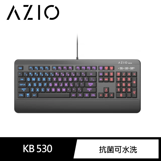 AZIO KB530抗菌可水洗有線鍵盤