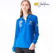 【Jack Nicklaus】金熊GOLF新款印花吸濕排汗POLO衫/高爾夫球衫-修身版(藍色)