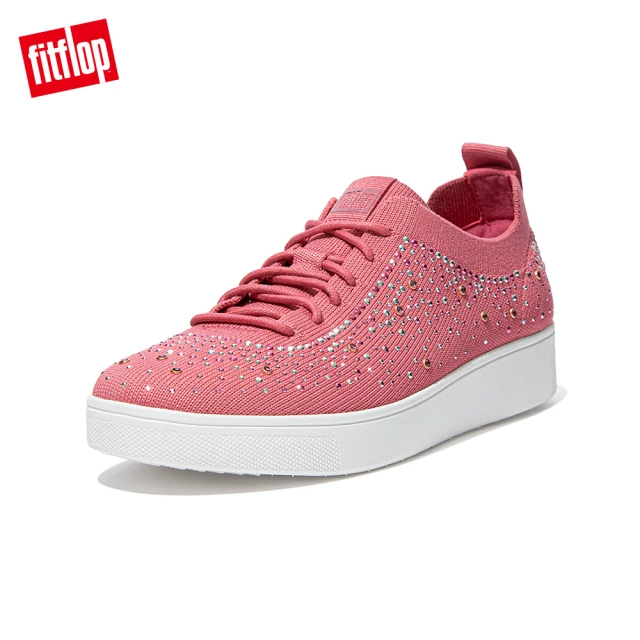 FitFlop RALLY OMBRE CRYSTAL KNIT SNEAKERS 運動風繫帶休閒鞋-女(深粉色)