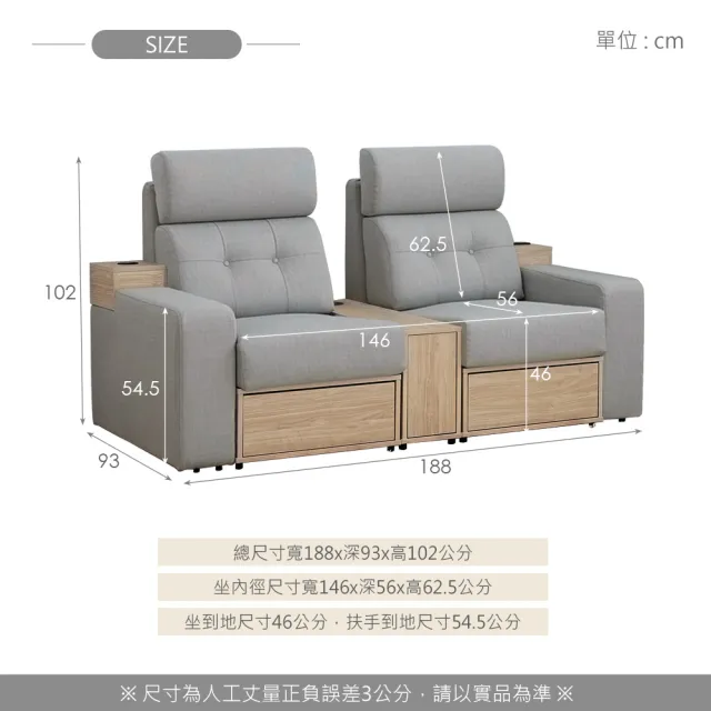 【時尚屋】台灣製傑拉爾二人座多功能單隔涼感耐磨沙發(可選色/免組裝/免運費/沙發)