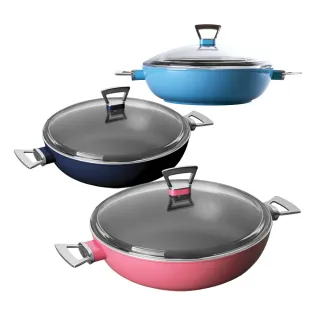 【義廚寶】義大利製西恩那系列不沾鍋壽喜鍋26cm(加贈 耐熱玻璃蓋)