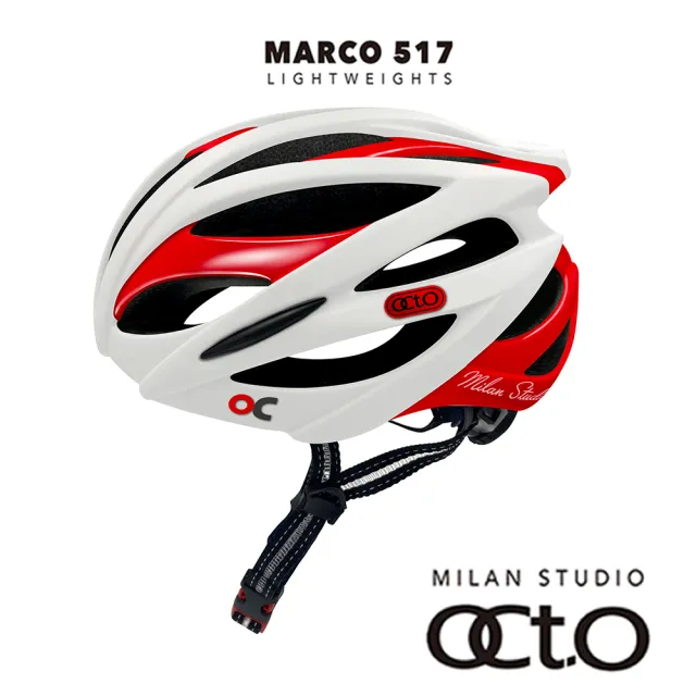 【OCTO】義大利 MARCO 517透氣輕量安全帽 白紅(防護/安全帽/單車/自行車)